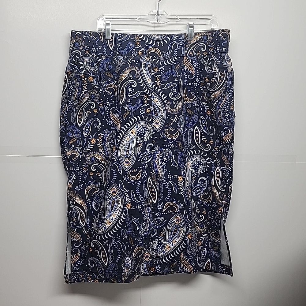 Jessica London sz 16W beautiful jean side slit midi skirt.  Trendy boho hippie
